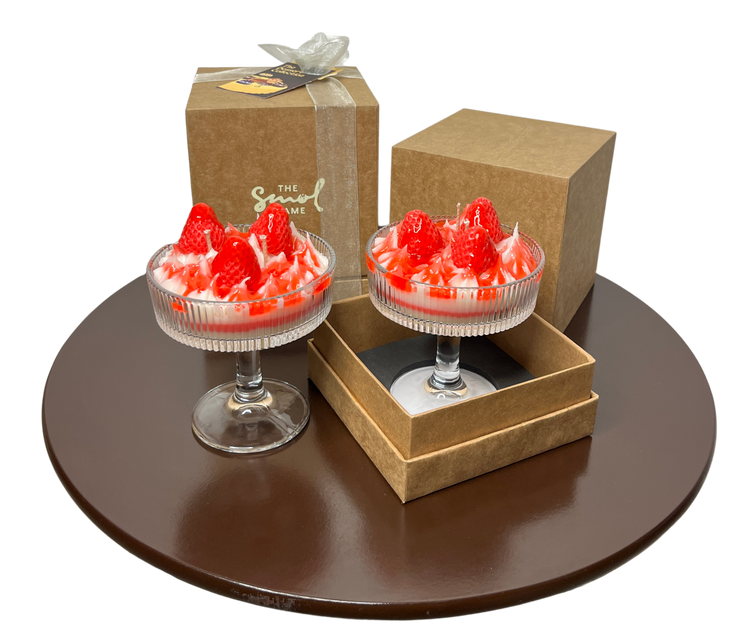 Strawberry Shortcake Candle – Ice Cream Jar (150 ml)